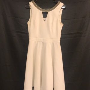 White dress w/ silver beading